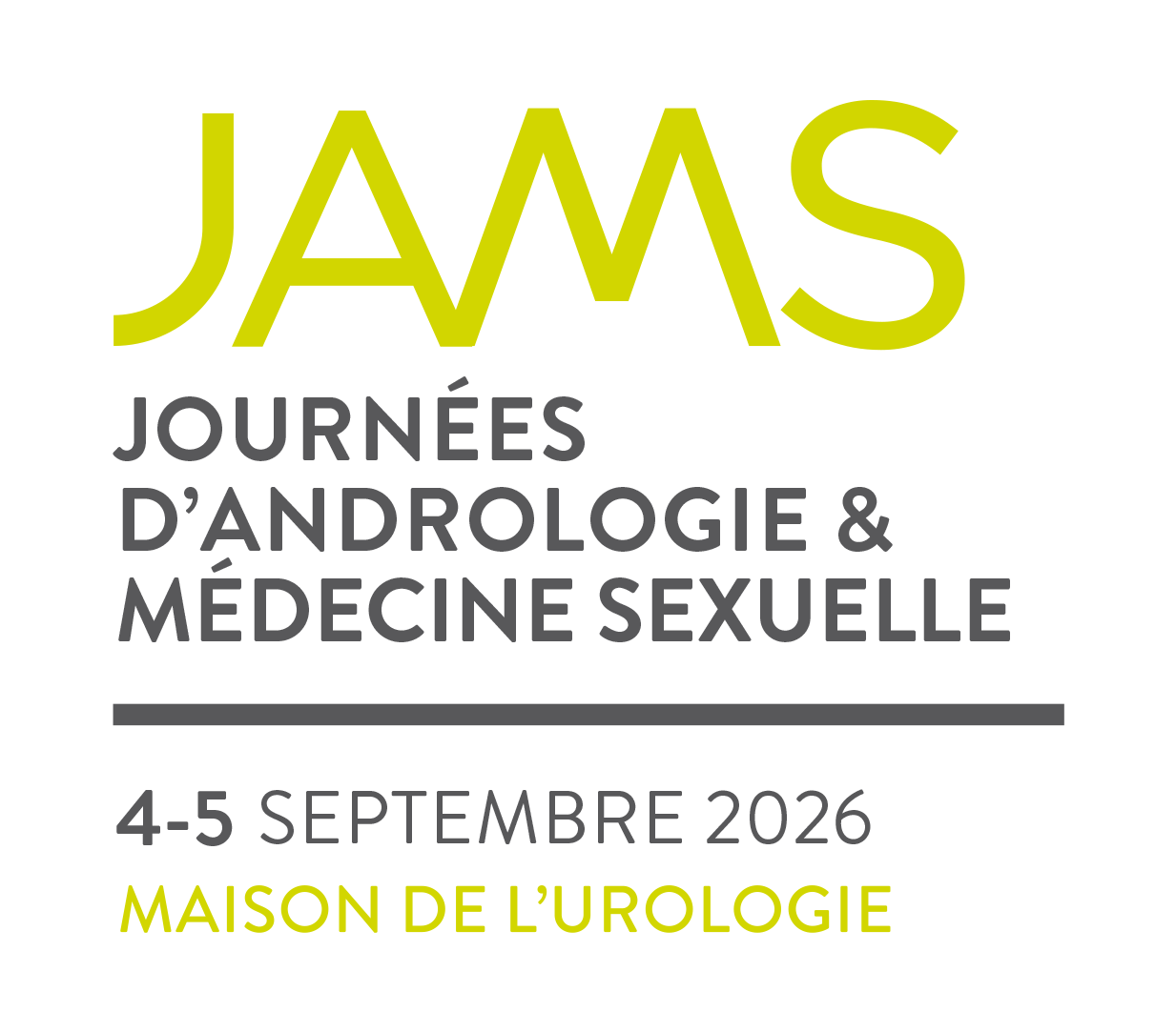 JAMS, Journées d'Andrologie et Médecine Sexuelle, 4 et 5 septembre 2026, Maison de l'Urologie